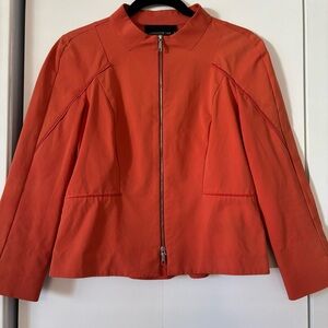 Lafayette 148 New York Women’s 6 Petite Coral Zip Front Blazer Jacket